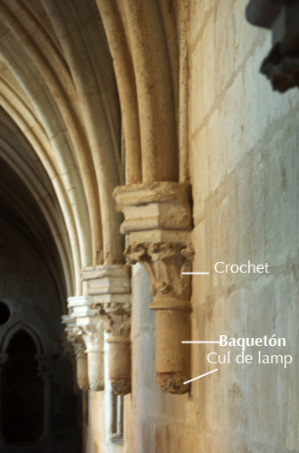 Ménsulas de un claustro cisterciense, glosario de términos arquitectónicos